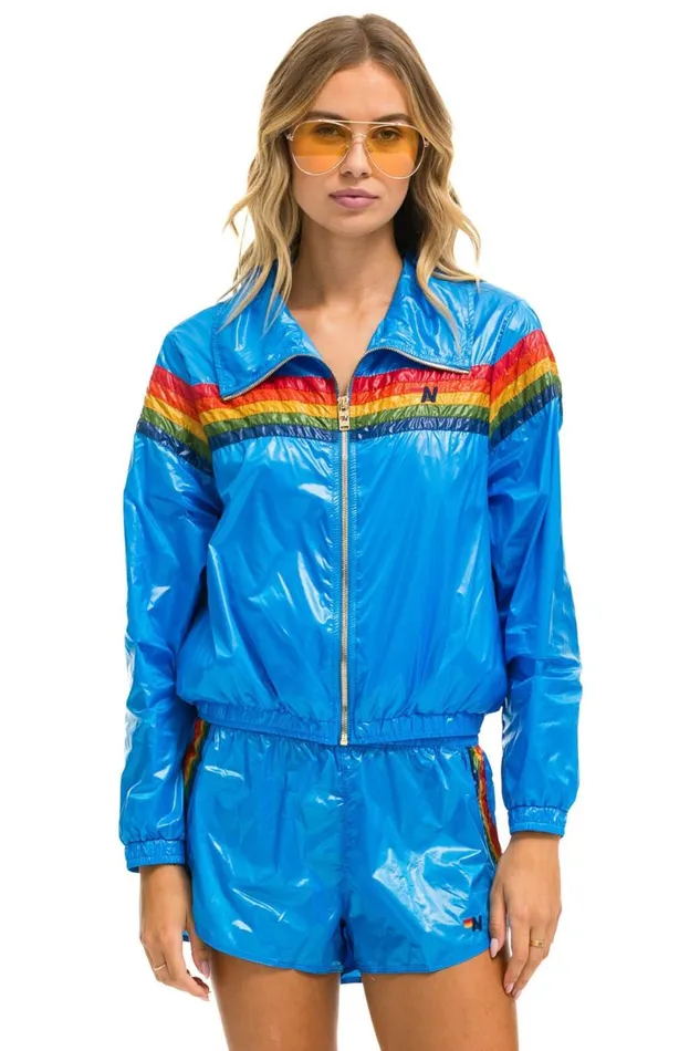 Women Outerwear Aviator Nation 5 STRIPE WINDBREAKER 8211 BLUE CINA