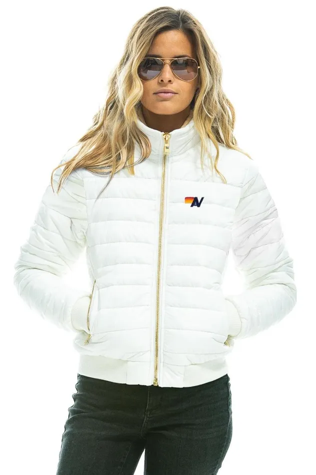 Women Outerwear Aviator Nation SUNBURST JACKET 8211 GLOSSY WHITE Women Outerwear Aviator Nation SUNBURST JACKET 8211 GLOSSY WHITE