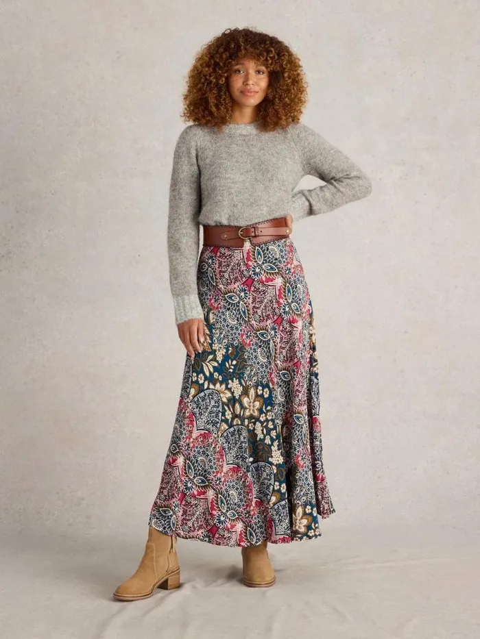 Women PAIGE PUFF SLEEVE JUMPER Mid Grey White Stuff Knitwear