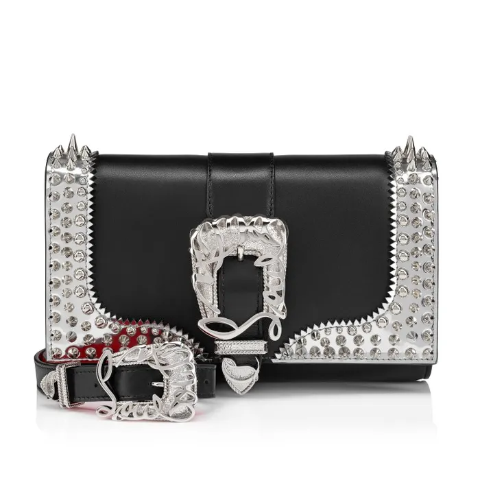 Women Paloma Clutch 8211 Nappa Leather And Spikes 8211 Black Christian Louboutin Crossbody Bags
