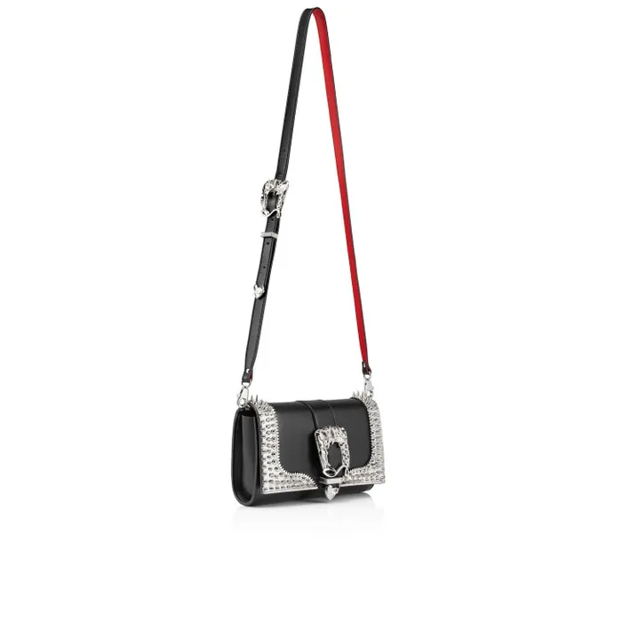 Women Paloma Clutch 8211 Nappa Leather And Spikes 8211 Black Christian Louboutin Crossbody Bags