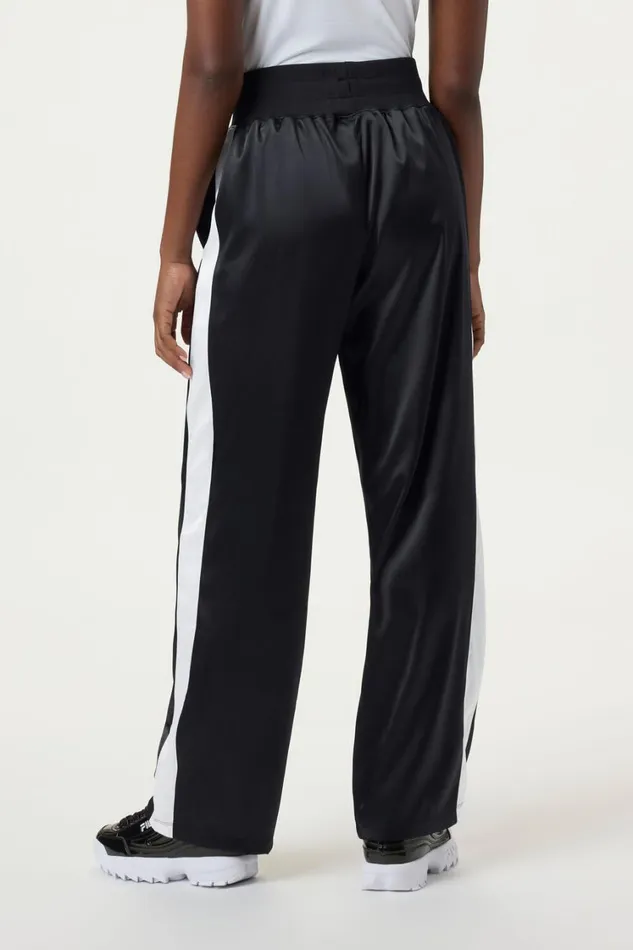 Women Pants and Shorts Fila Satin Track Pant 013 Blackwhite