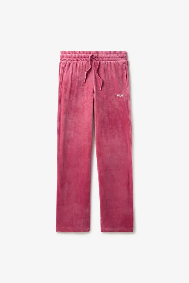 Women Pants and Shorts Fila Velocity Velour Wide Leg Pant 586 Malagaheather Rosegardenia