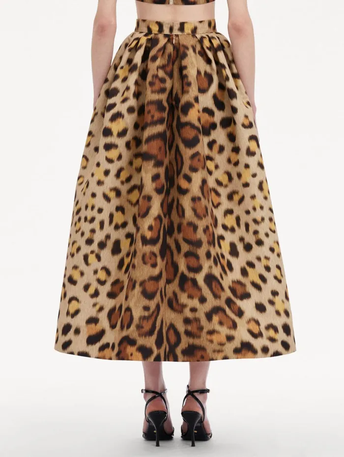 Women Pants and Skirts Oscar De La Renta Jaguar Faille Skirt Beige Multi Women Pants and Skirts Oscar De La Renta Jaguar Faille Skirt Beige Multi