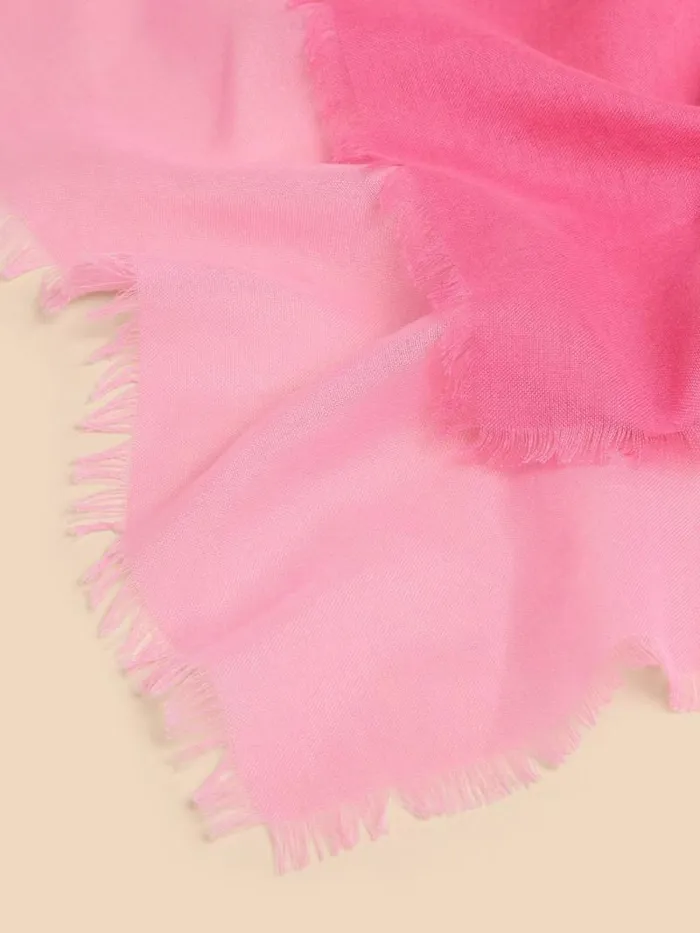 Women Penny Oversized Plain Scarf Bright Pink White Stuff Scarves