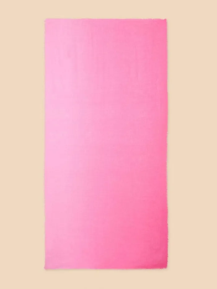 Women Penny Oversized Plain Scarf Bright Pink White Stuff Scarves