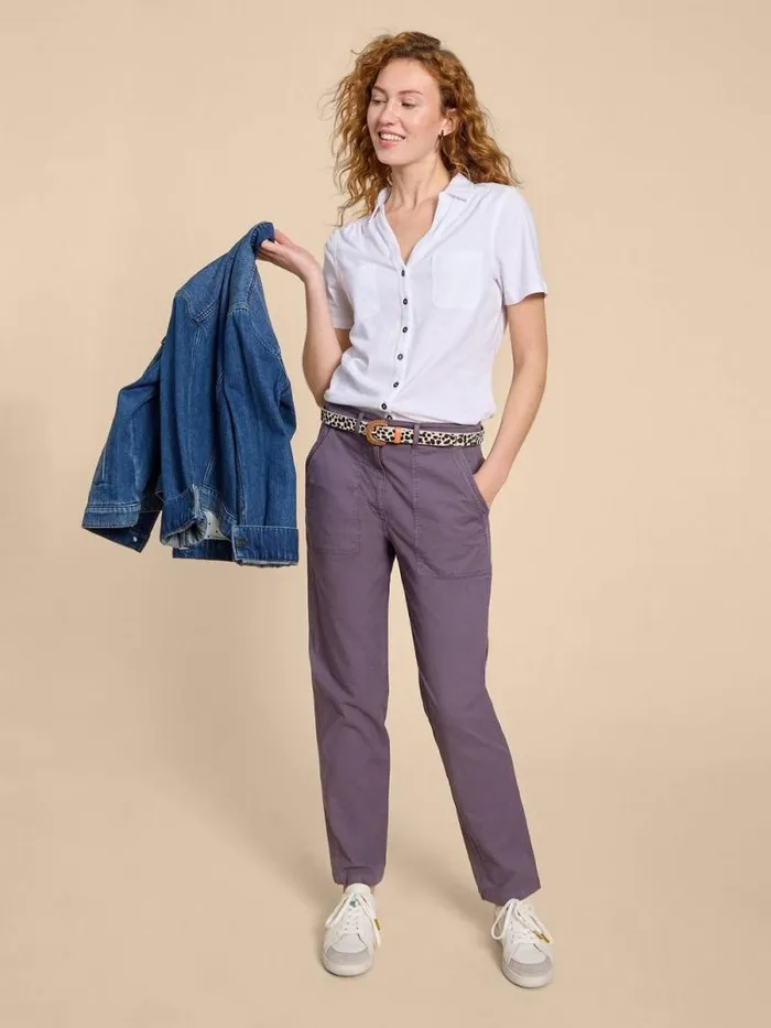 Women PENNY POCKET EMBROIDERED SHIRT Pale Ivory White Stuff Shirts and Blouses