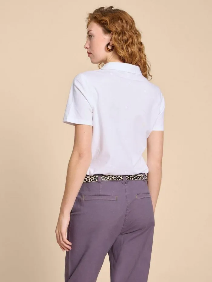 Women PENNY POCKET EMBROIDERED SHIRT Pale Ivory White Stuff Shirts and Blouses