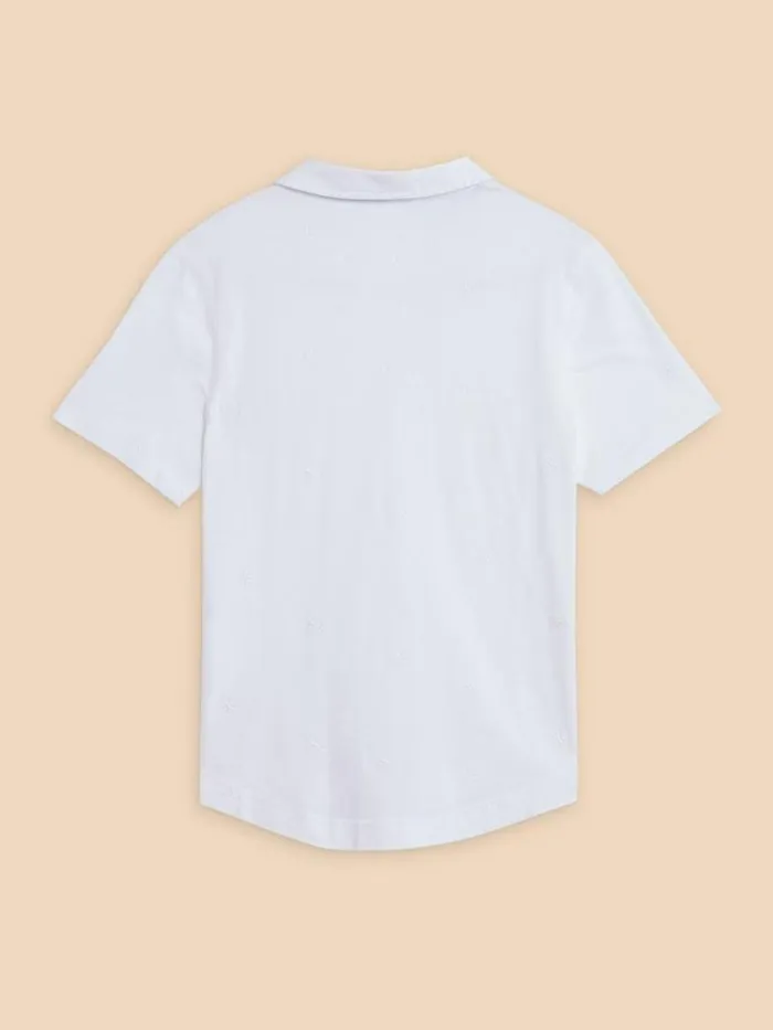 Women PENNY POCKET EMBROIDERED SHIRT Pale Ivory White Stuff Shirts and Blouses