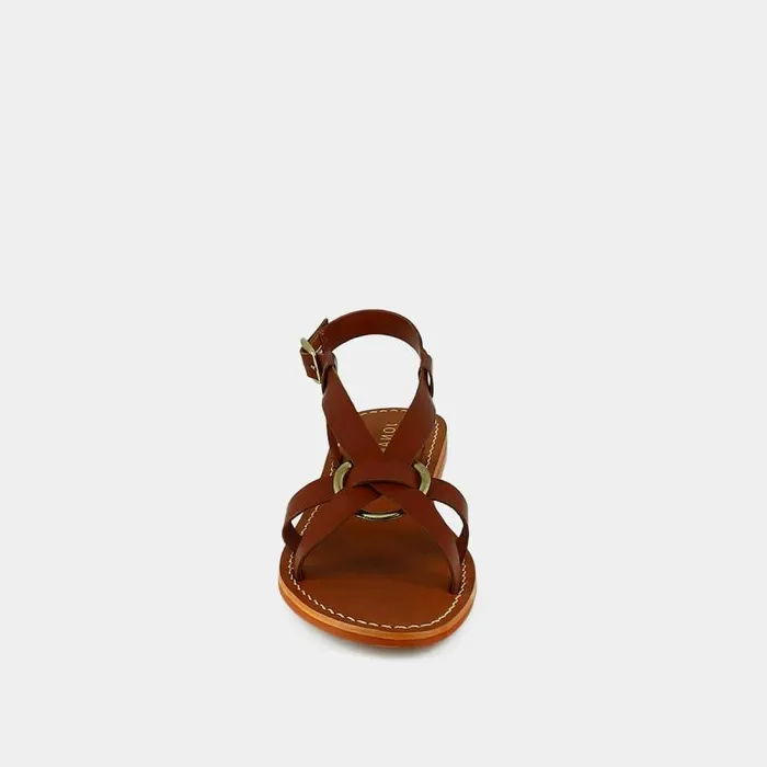 Women Plagettes With Straps And Buckles Cognac JONAK Beach Sandals