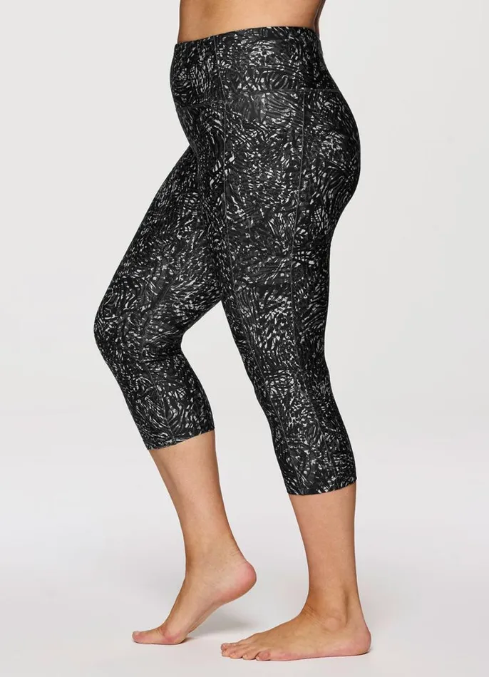 Women Plus Scratch That Super Soft Capri Black RBX Active Leggings