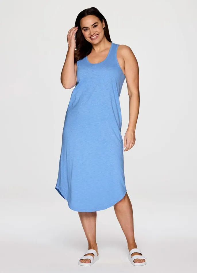 Women Plus Weekender Midi Tank Dress Capri Blue RBX Active Dresses