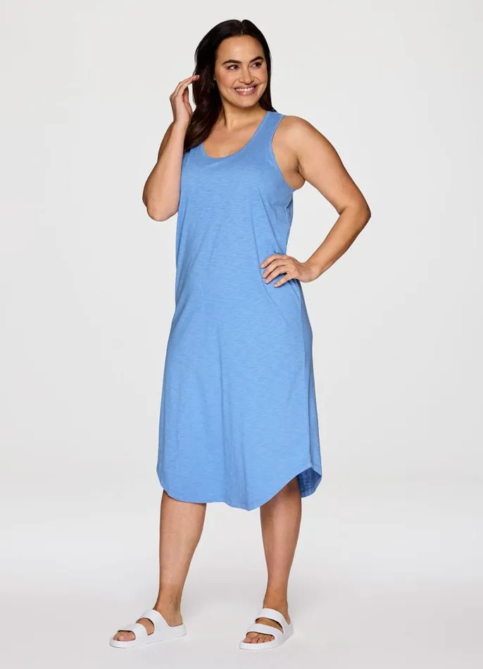 Women Plus Weekender Midi Tank Dress Capri Blue RBX Active Dresses