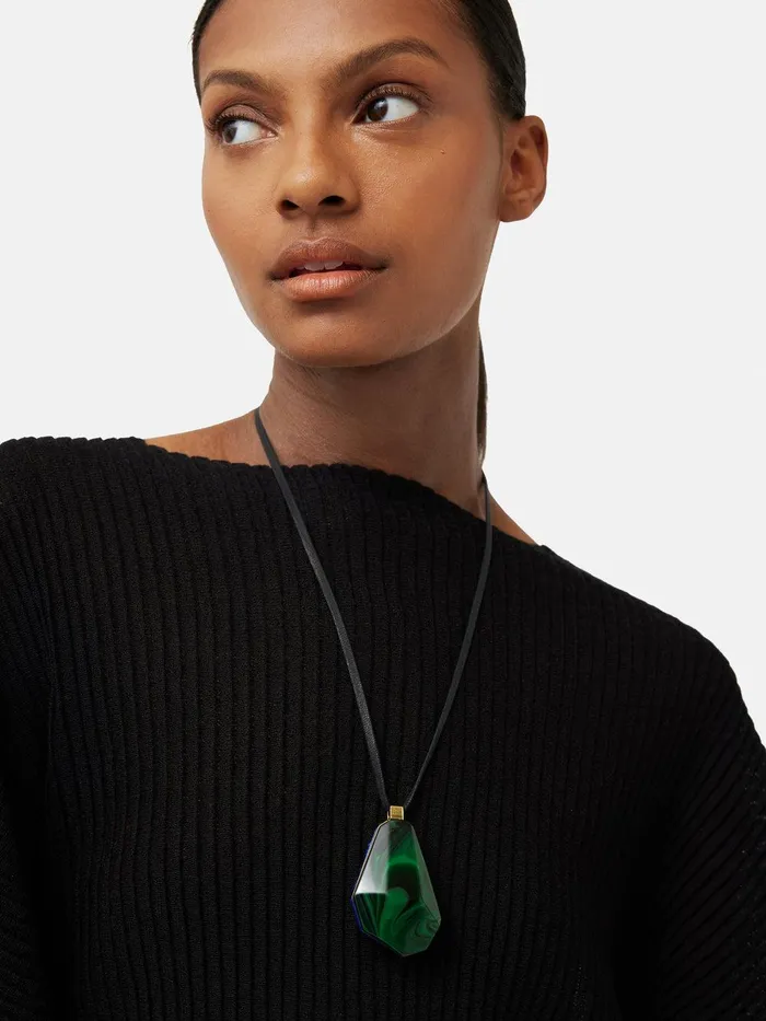 Women Resin Cord Necklace Multi Jigsaw Jewellery