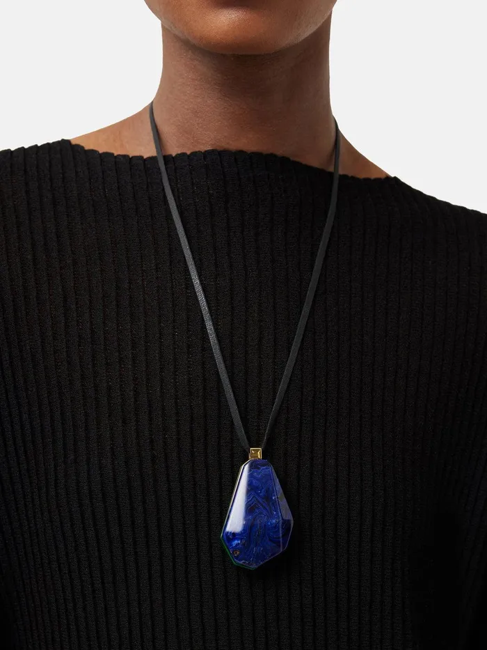 Women Resin Cord Necklace Multi Jigsaw Jewellery