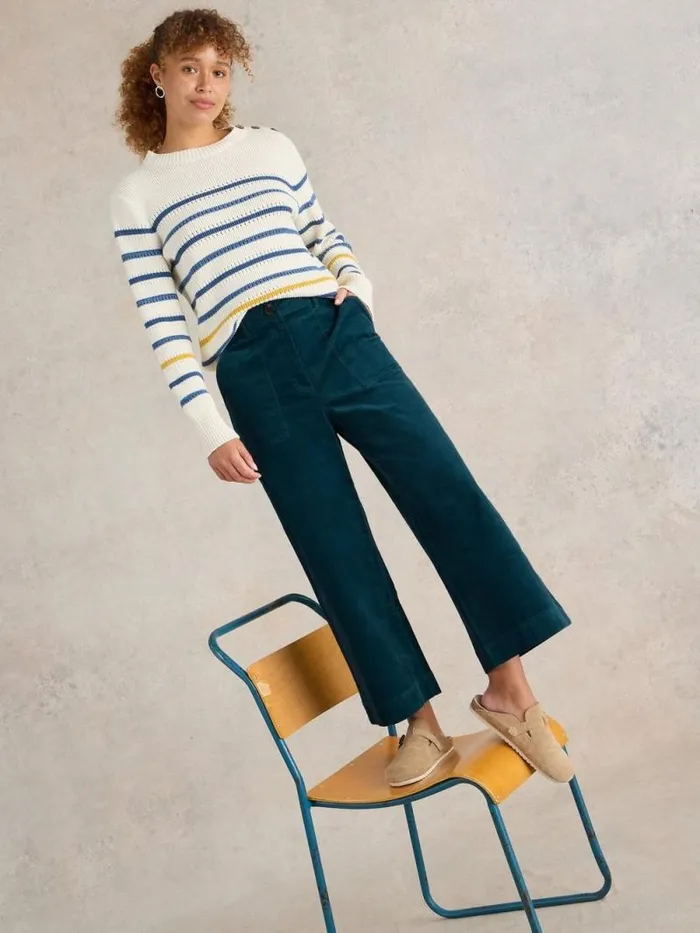 Women Romy Cord Culottes Dk Teal White Stuff Trousers