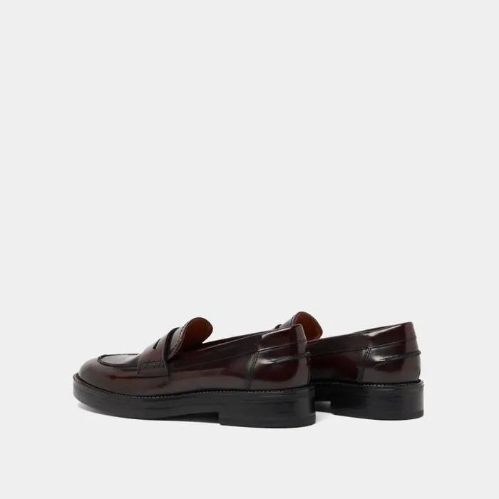 Women Roundtoed Loafers Burgundy JONAK Loafers