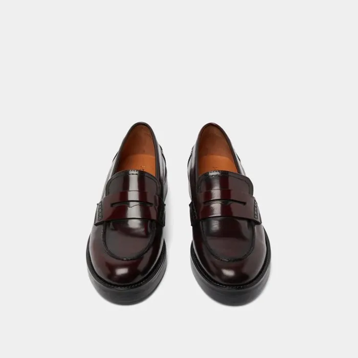 Women Roundtoed Loafers Burgundy JONAK Loafers