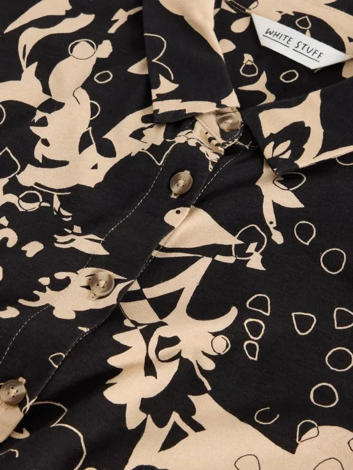 Women Rua Midi Jersey Shirt Dress Black Multi White Stuff Dresses