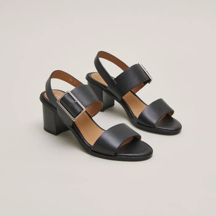 Women Sandals With Heels And Straps Black JONAK Sandals