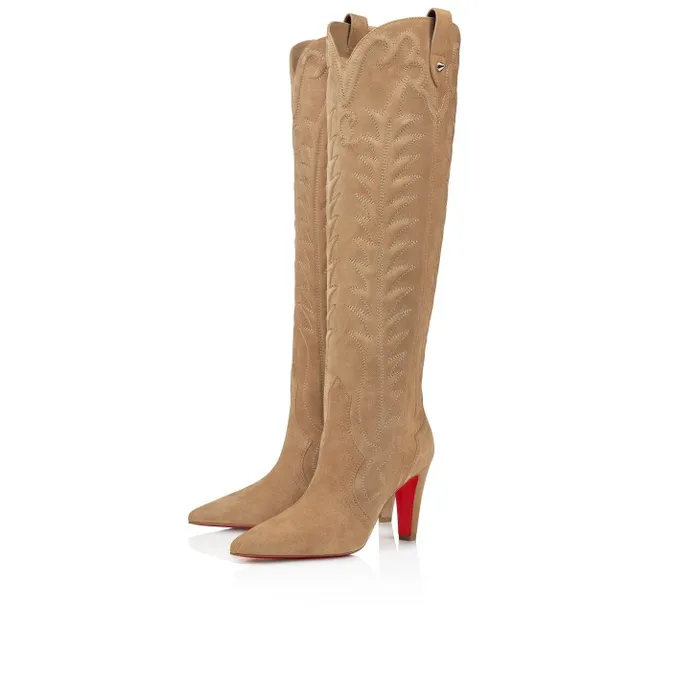 Women Santia Botta 85 Mm Boots 8211 Veau Velours 8211 Lionne Christian Louboutin Boots