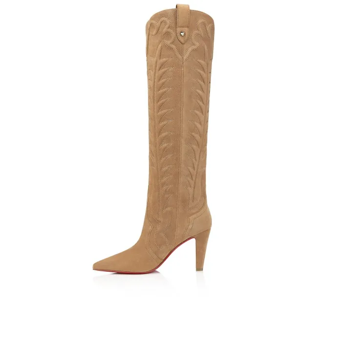 Women Santia Botta 85 Mm Boots 8211 Veau Velours 8211 Lionne Christian Louboutin Boots