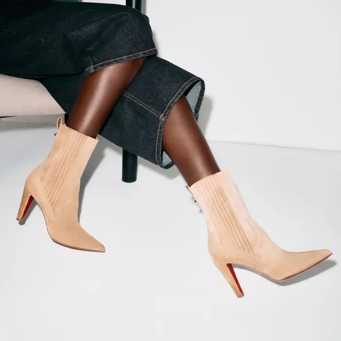 Women Santigag 85 Mm Low Boots 8211 Veau Velours 8211 Lionne Christian Louboutin Boots