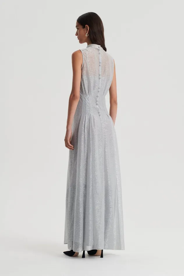 Women Scanlan Theodore TINSEL GOWN SILVER Dresses Women Scanlan Theodore TINSEL GOWN SILVER Dresses