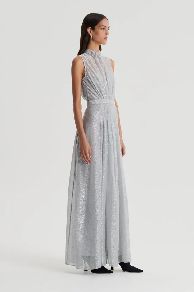 Women Scanlan Theodore TINSEL GOWN SILVER Dresses Women Scanlan Theodore TINSEL GOWN SILVER Dresses