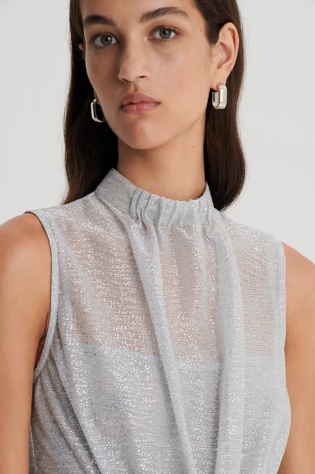 Women Scanlan Theodore TINSEL GOWN SILVER Dresses Women Scanlan Theodore TINSEL GOWN SILVER Dresses
