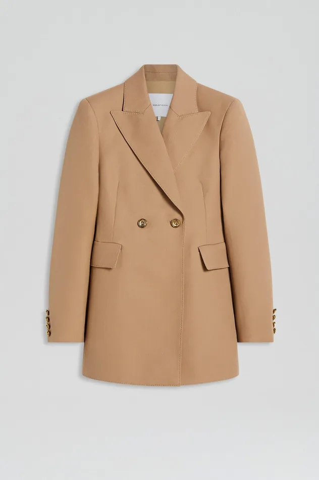 Women Scanlan Theodore WOOL BARATHEA TWO BUTTON JACKET CAMEL Jackets Women Scanlan Theodore WOOL BARATHEA TWO BUTTON JACKET CAMEL Jackets