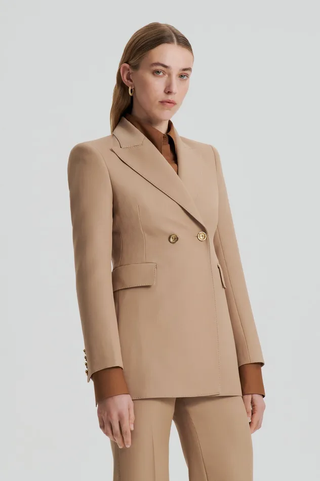 Women Scanlan Theodore WOOL BARATHEA TWO BUTTON JACKET CAMEL Jackets Women Scanlan Theodore WOOL BARATHEA TWO BUTTON JACKET CAMEL Jackets
