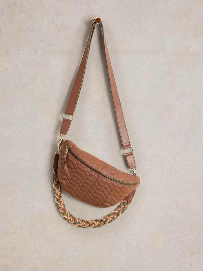Women Sebby Leather Sling Bag Mid Tan White Stuff Bags and Purses