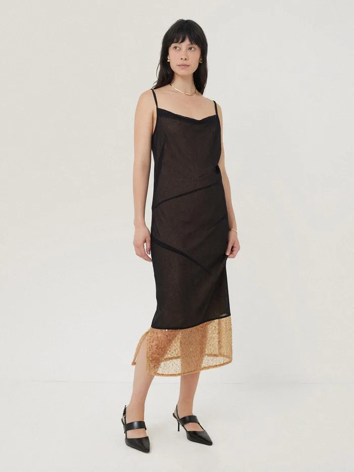 Women Sequin Mesh Dress Black Jigsaw Dresses and Jumpsuits