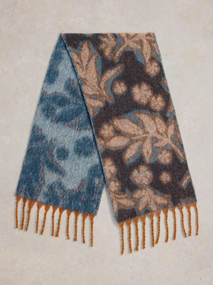 Women Shelly Brushed Scarf Blue Print White Stuff Scarves Women Shelly Brushed Scarf Blue Print White Stuff Scarves