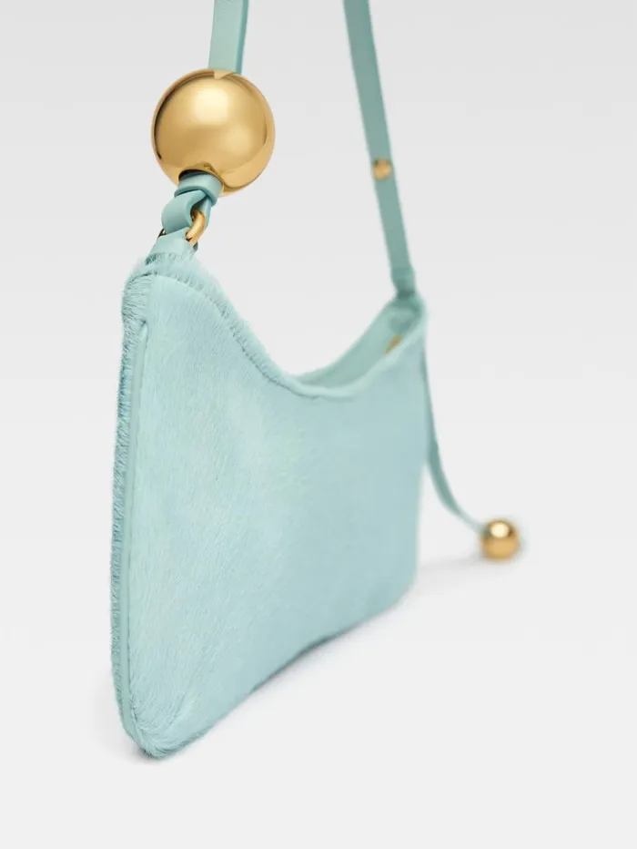 Women Shoulder Bags JACQUEMUS The Bisou Perle Light Blue Women Shoulder Bags JACQUEMUS The Bisou Perle Light Blue