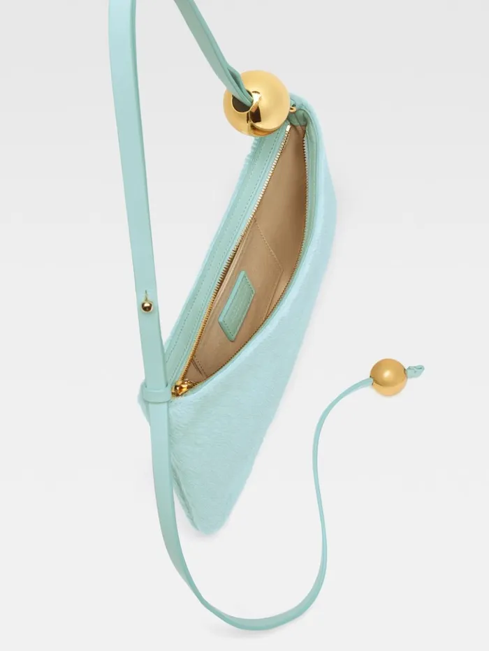 Women Shoulder Bags JACQUEMUS The Bisou Perle Light Blue Women Shoulder Bags JACQUEMUS The Bisou Perle Light Blue