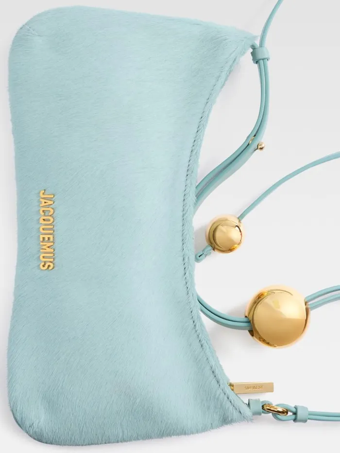 Women Shoulder Bags JACQUEMUS The Bisou Perle Light Blue Women Shoulder Bags JACQUEMUS The Bisou Perle Light Blue