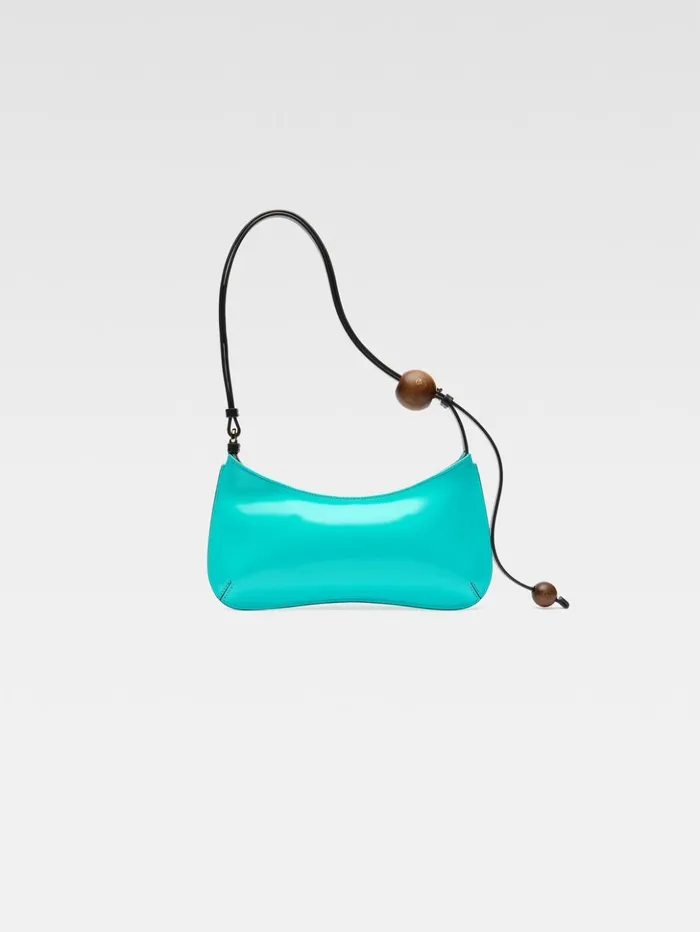Women Shoulder Bags JACQUEMUS The Bisou Perle Turquoise Women Shoulder Bags JACQUEMUS The Bisou Perle Turquoise