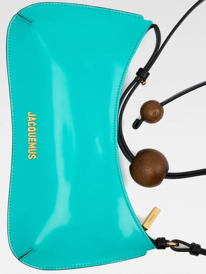Women Shoulder Bags JACQUEMUS The Bisou Perle Turquoise Women Shoulder Bags JACQUEMUS The Bisou Perle Turquoise