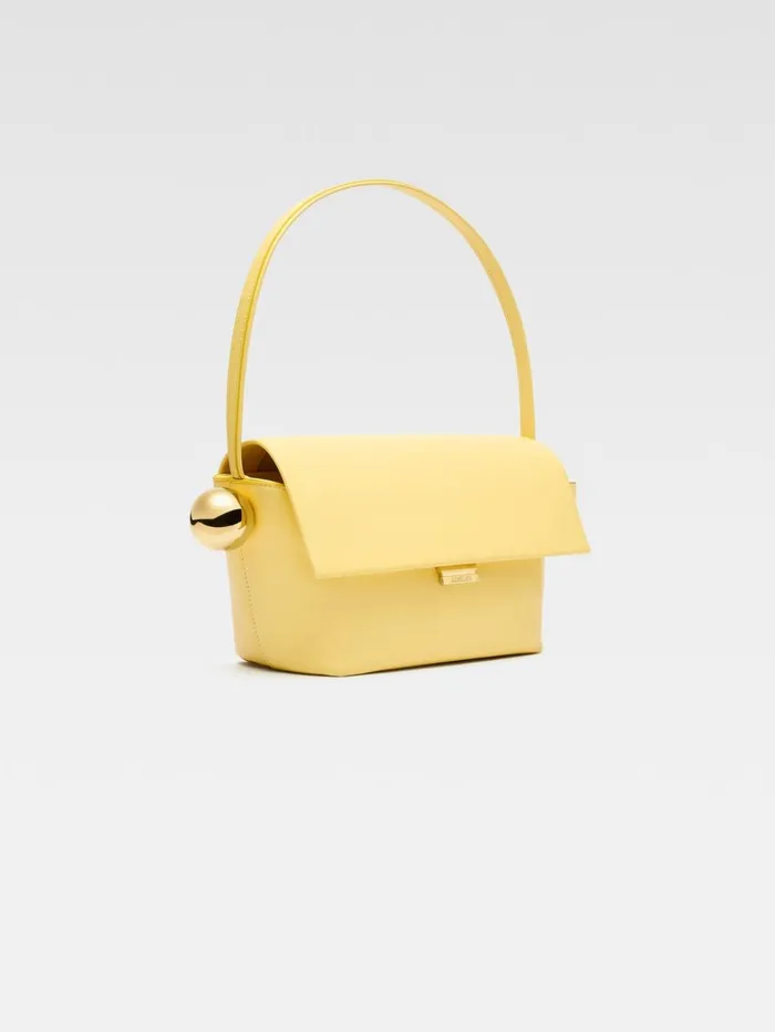 Women Shoulder Bags JACQUEMUS The Rond Carr Light Yellow Women Shoulder Bags JACQUEMUS The Rond Carr Light Yellow