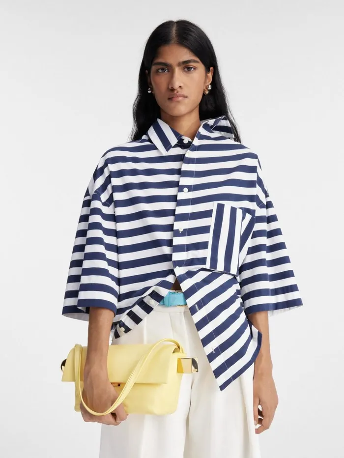 Women Shoulder Bags JACQUEMUS The Rond Carr Light Yellow Women Shoulder Bags JACQUEMUS The Rond Carr Light Yellow