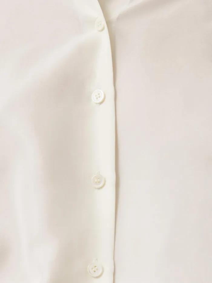 Women Silk Habotai Relaxed Shirt Ivory Jigsaw Shirts and Tops