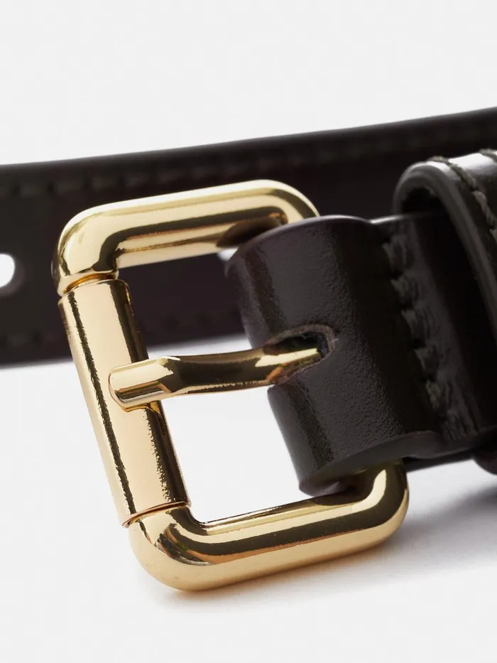 Women Skinny Leather Belt Conker Jigsaw Belts