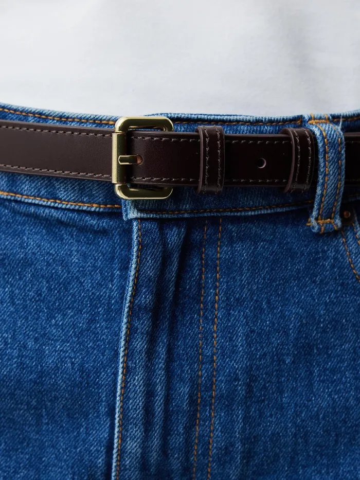 Women Skinny Leather Belt Conker Jigsaw Belts