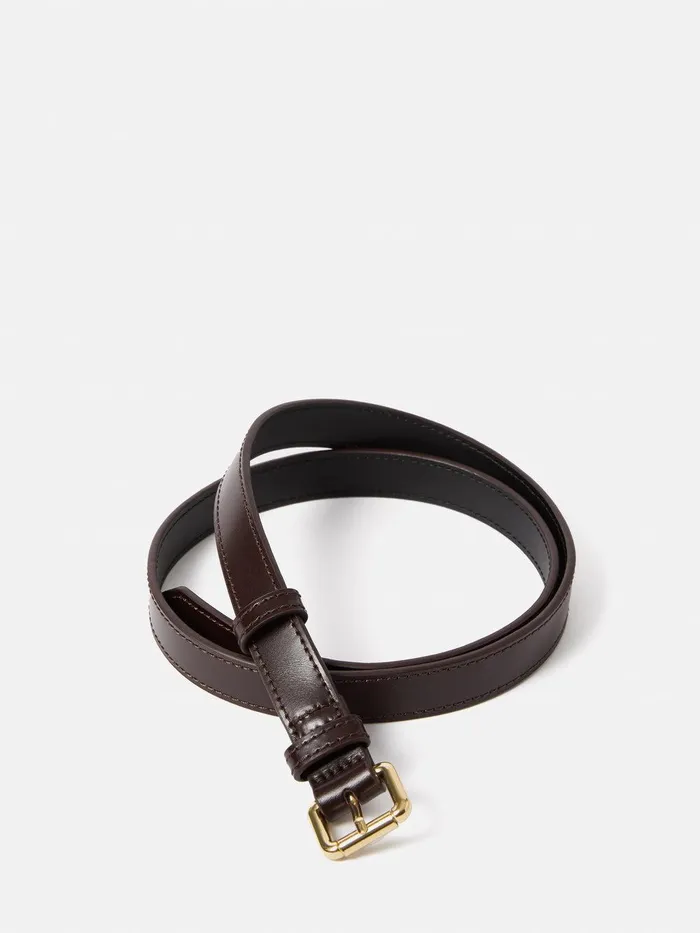 Women Skinny Leather Belt Conker Jigsaw Belts