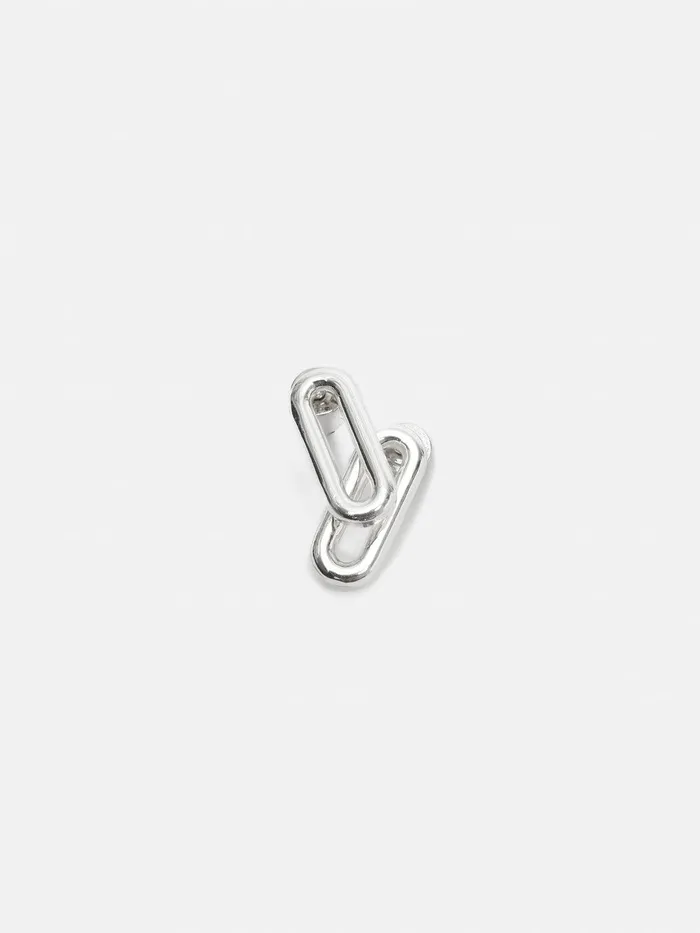 Women Small Link Stud Earrings Silver Jigsaw Jewellery