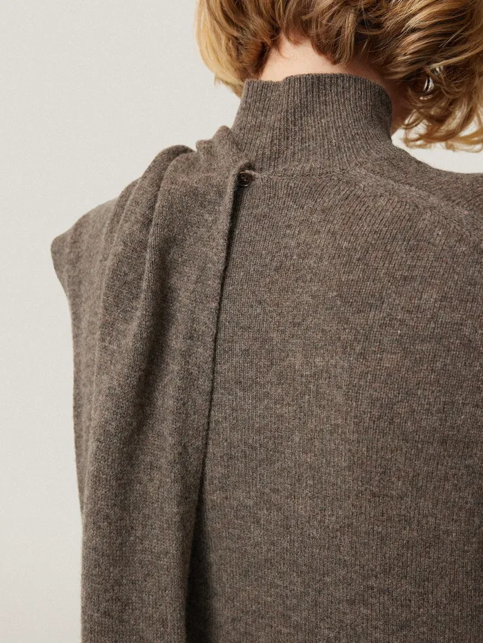 Women Soft Wool Scarf Jumper Dress Taupe Jigsaw Dresses and Jumpsuits