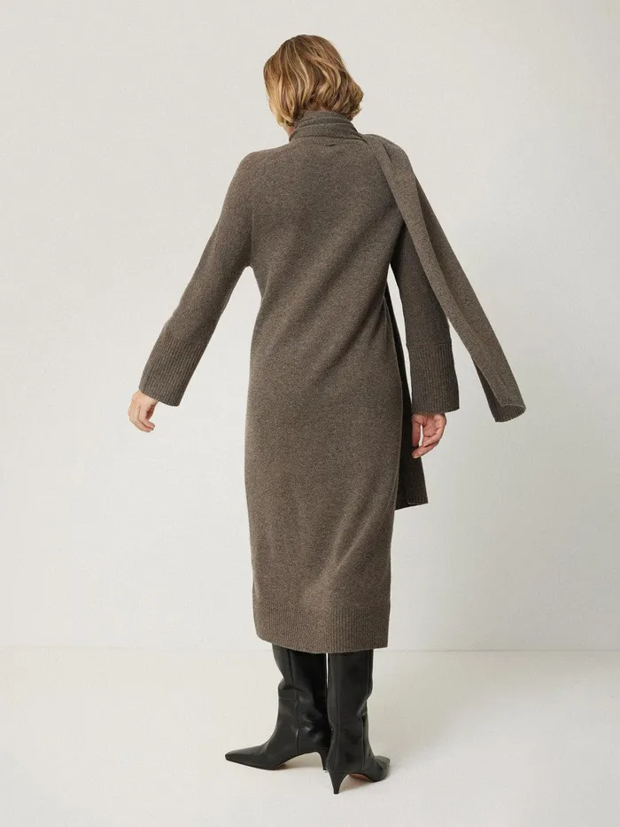 Women Soft Wool Scarf Jumper Dress Taupe Jigsaw Dresses and Jumpsuits