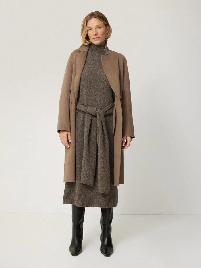 Women Soft Wool Scarf Jumper Dress Taupe Jigsaw Dresses and Jumpsuits